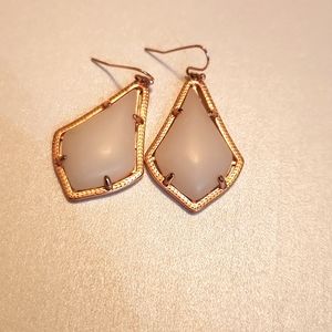 Rose gold/mother of pearl drop earrings